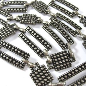 Link Belt, Antiqued Silver, Rivet Pattern, Boho